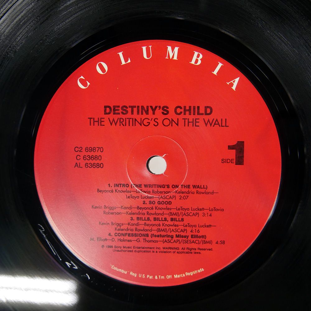 US盤 DESTINY'S CHILD/THE WRITINGS ON THE WALL/COLUMBIA C269870 LP