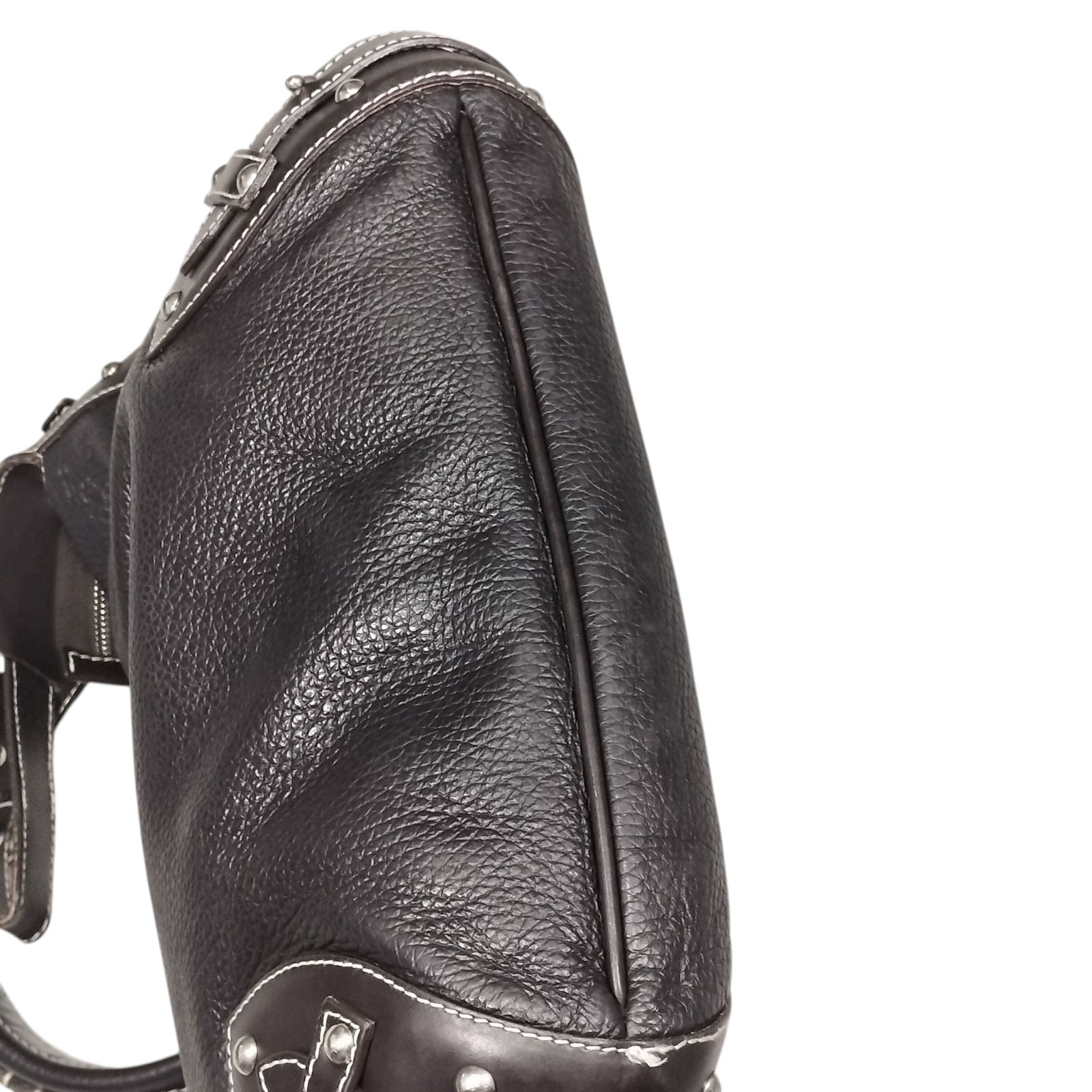 y2k【美品】FURLA フルラ スタッズ ワンショルダーバッグ ダーク 