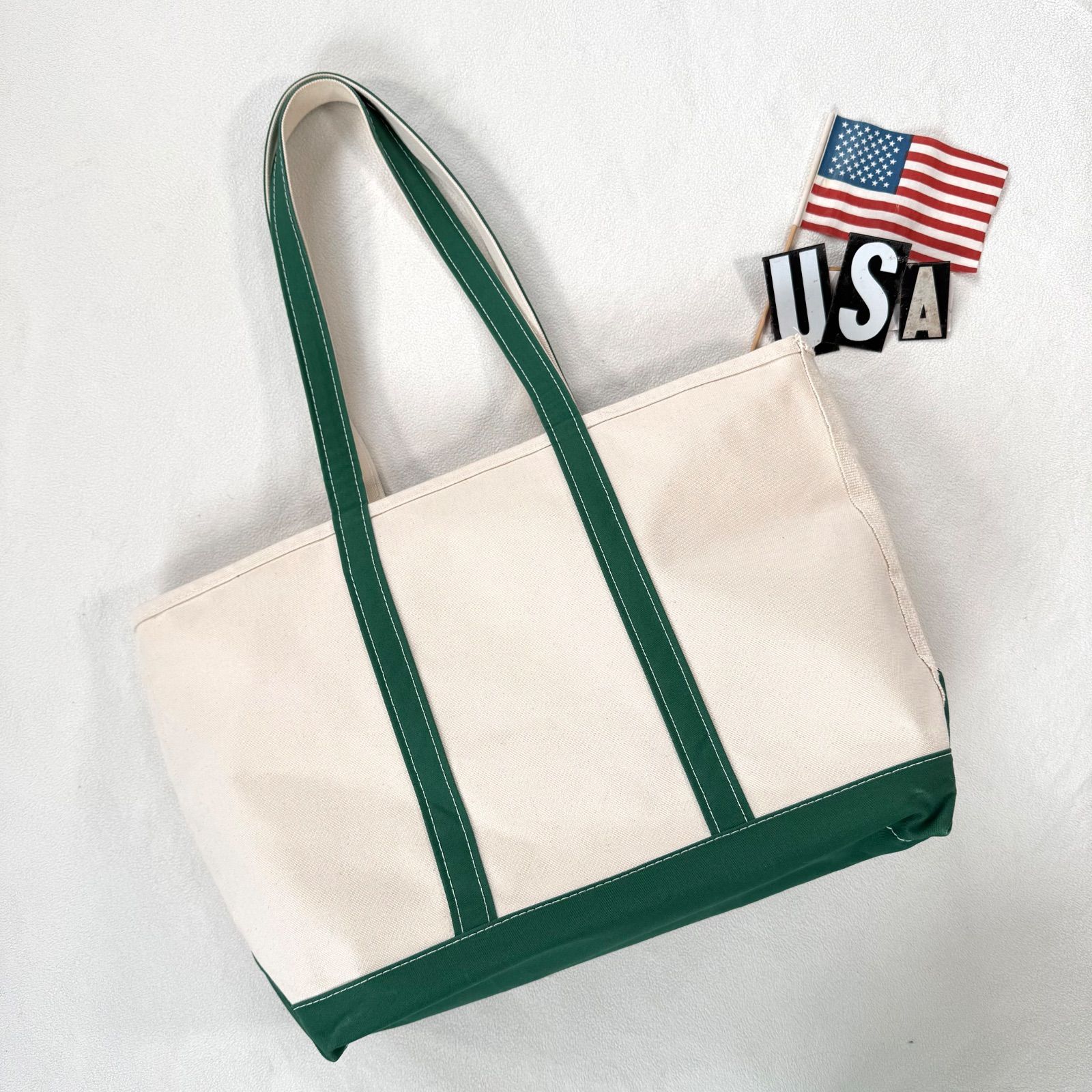 美品・グリーン・ロングハンドル・ラージ】 エルエルビーン USA製 