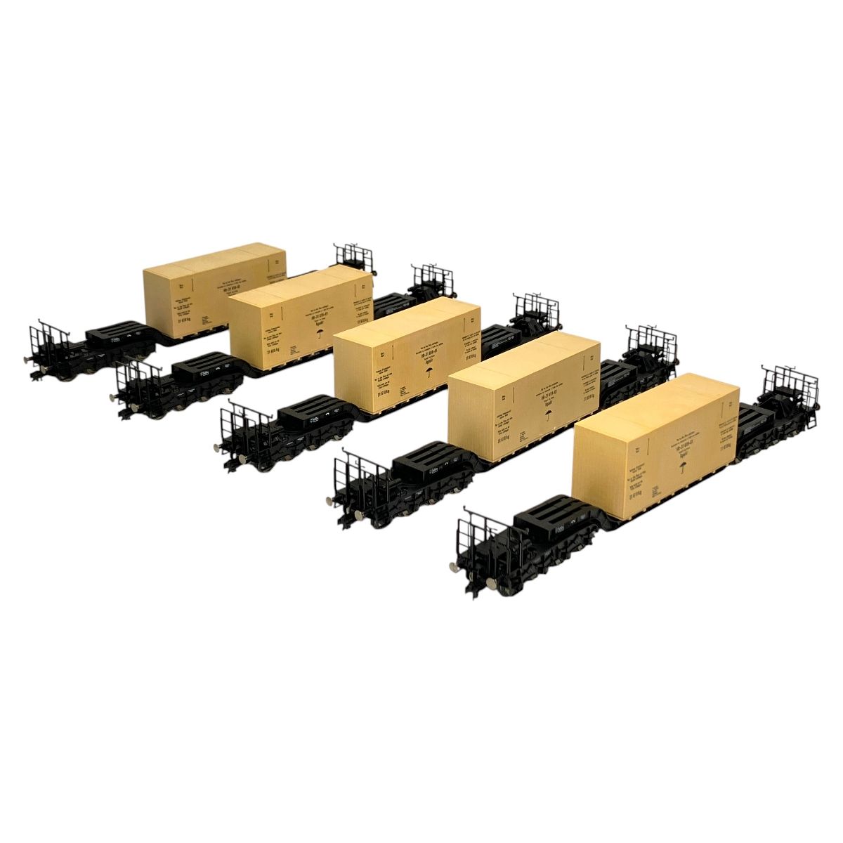 Fleischmann 5295 ドイツ連邦鉄道 DB 8軸大物車 貨車 5両セット HOゲージ 鉄道模型 ジャンク N11181577