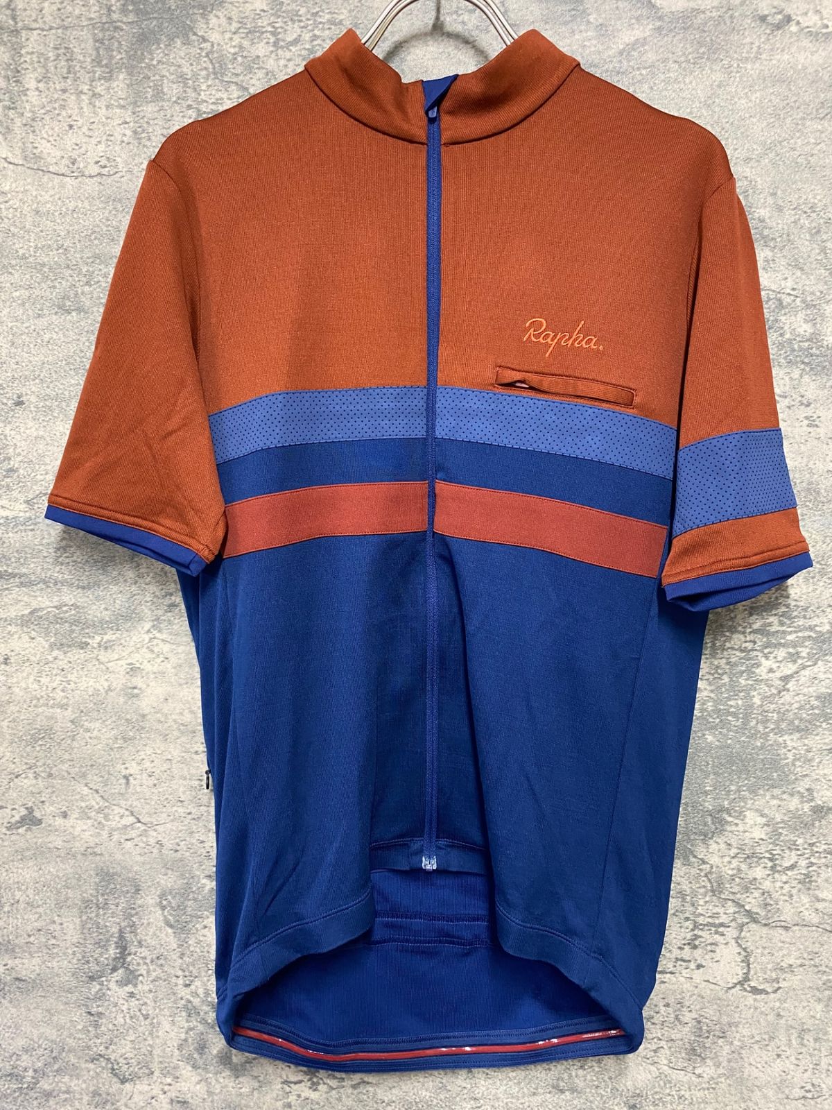 KC380 ラファ Rapha BREVET JERSEY Ⅱ 半袖 サイクルジャージ 茶 紺 M