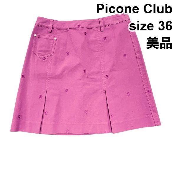ピッコーネクラブ 新品未使用 プリーツスカート □ 美品 ピッコーネクラブ Picone Club スカート ミニ丈 プリ―ツ 刺繍