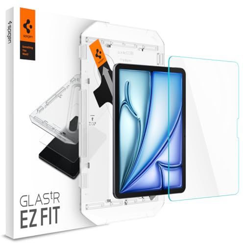 Spigen iPad Air 11インチ M4/M3/M2 (2026/2025/2024) 強化ガラスフィルム 9H 硬度 貼り付けキット付き 簡単な貼り付け 指紋防止 保護フィルム 1枚入 AGL07798 (クリスタル・クリア)t