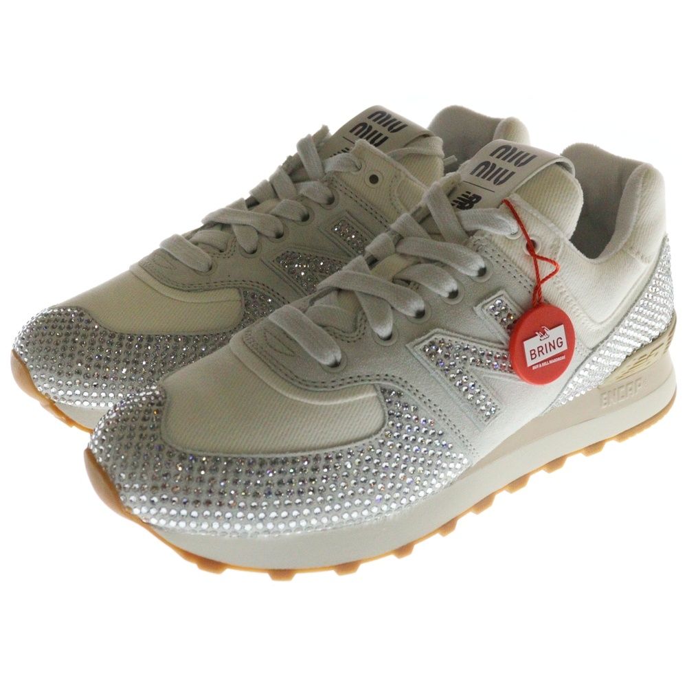 miumiu (ミュウミュウ) x New Balance 574 Crystal N Logo Sneakers