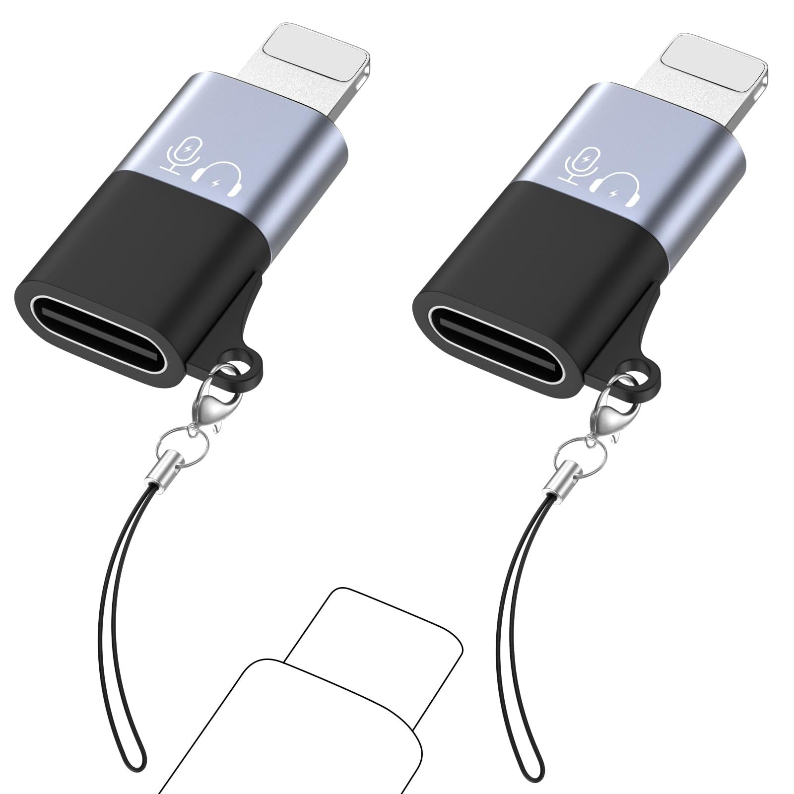 2個セット】MoKo DJI Mic Mini用 Type C ライトニング 変換アダプタ