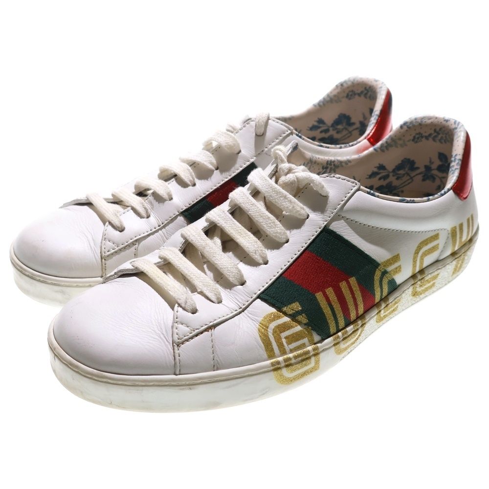 GUCCI (グッチ) サイドロゴ レザーローカットスニーカー レディース GUCCI (グッチ) サイドロゴ レザーローカットスニーカー レディース