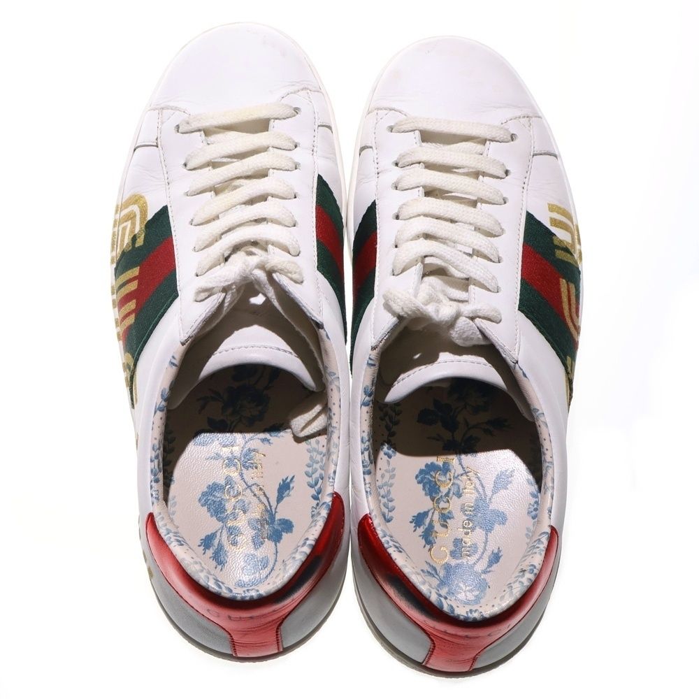 GUCCI (グッチ) サイドロゴ レザーローカットスニーカー レディース GUCCI (グッチ) サイドロゴ レザーローカットスニーカー レディース