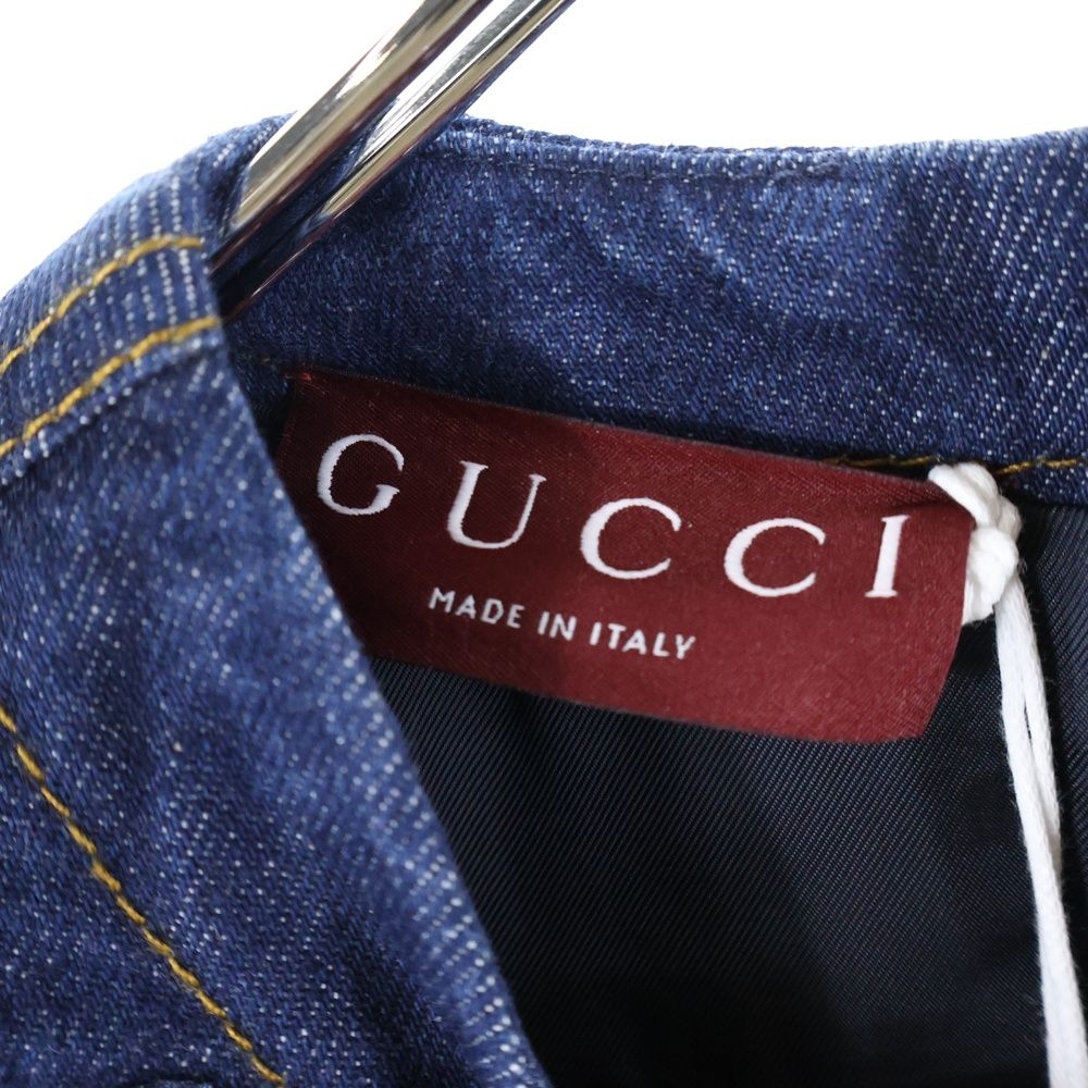 GUCCI (グッチ) Denim Dress 刺繍デニムドレス ワンピース インディゴ