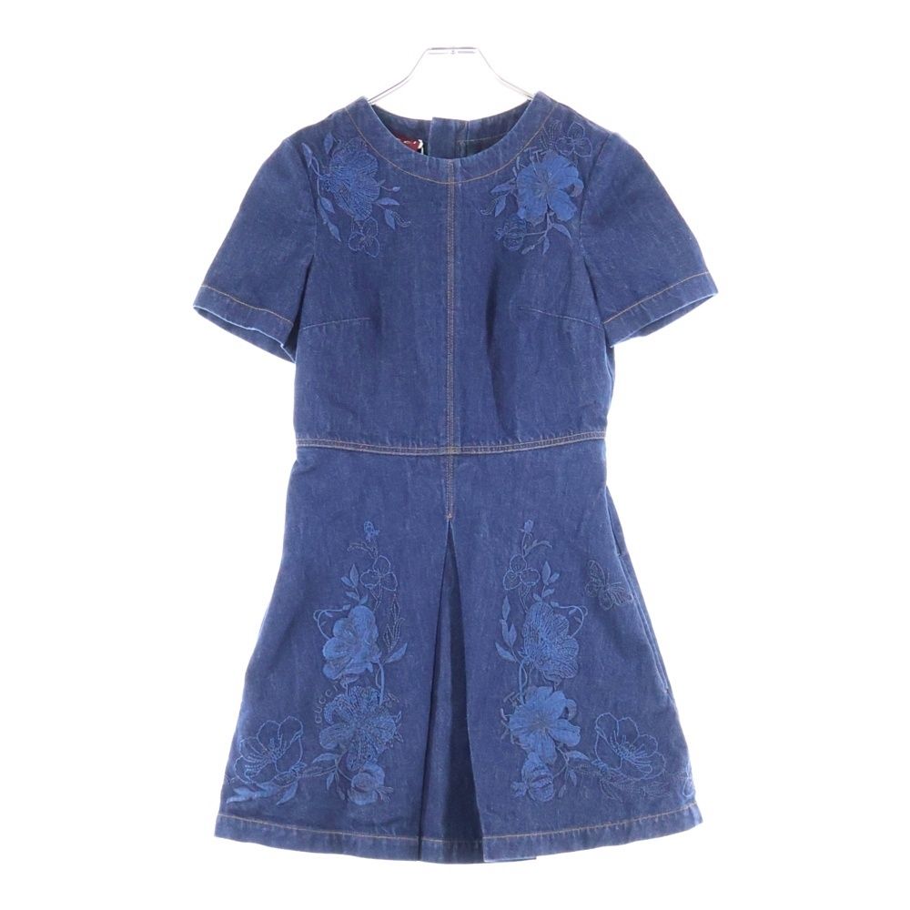 GUCCI (グッチ) Denim Dress 刺繍デニムドレス ワンピース インディゴ