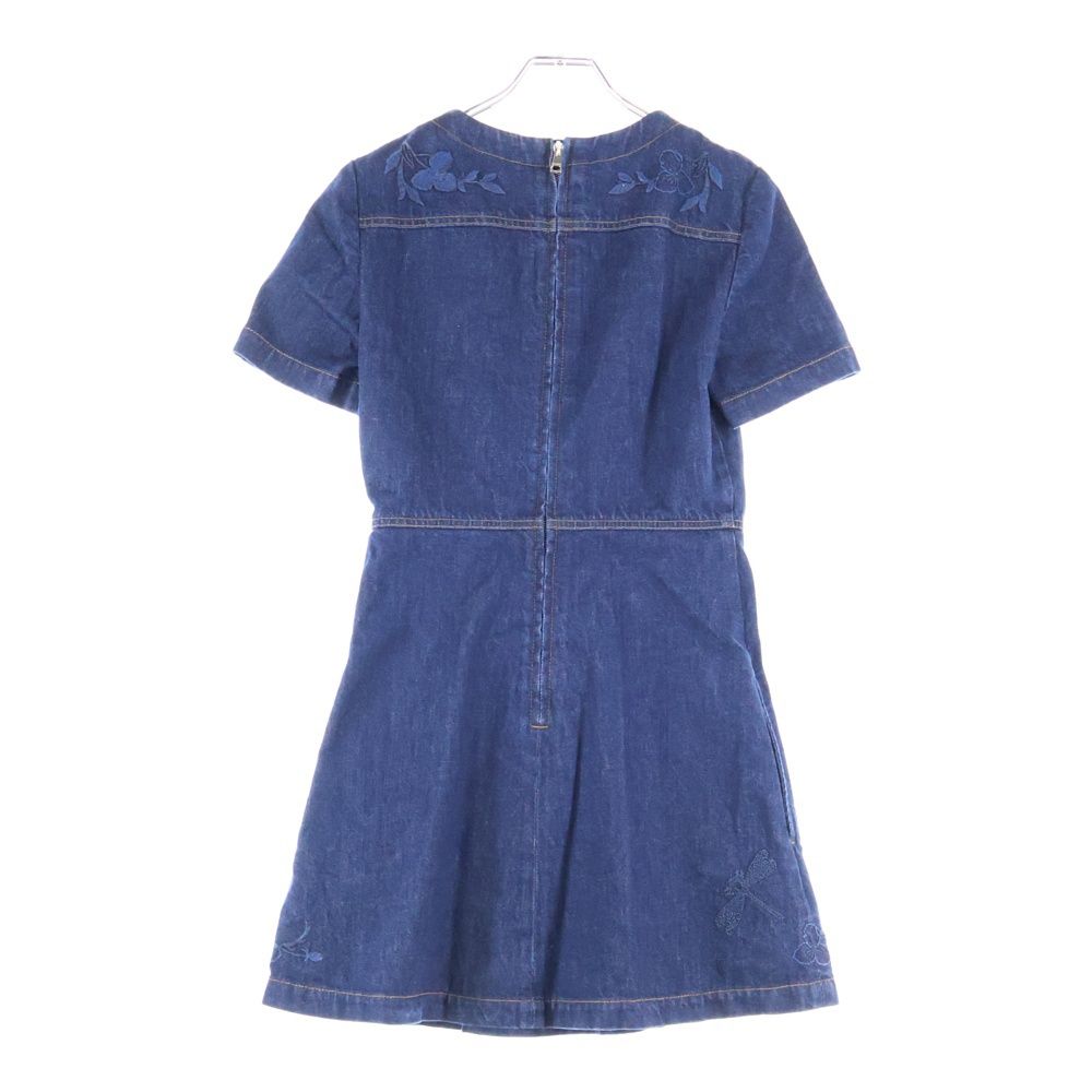 GUCCI (グッチ) Denim Dress 刺繍デニムドレス ワンピース インディゴ