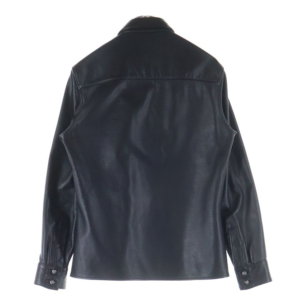 CHROME HEARTS (クロムハーツ) クロスボールボタン レザーシャツ