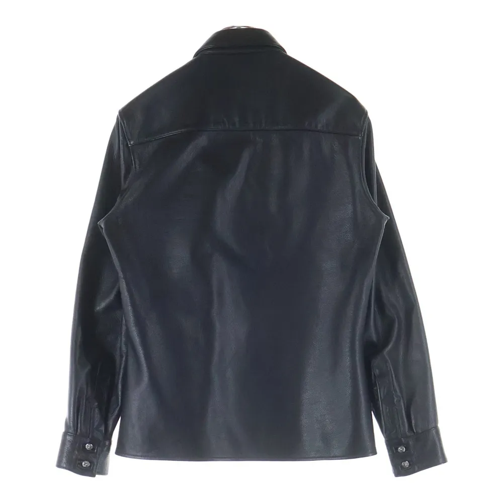 CHROME HEARTS (クロムハーツ) クロスボールボタン レザーシャツ