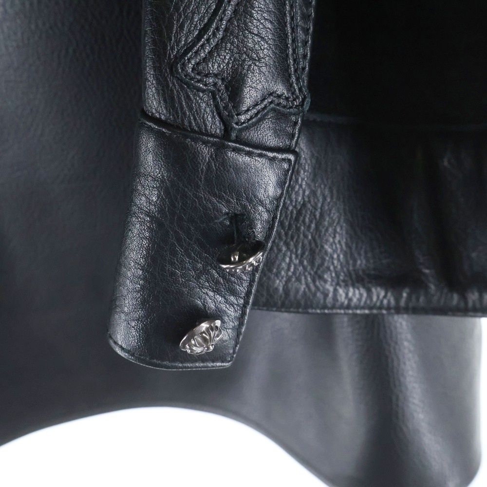 CHROME HEARTS 正規品 レザージャケット クロスボールボタン 本革 CHROME HEARTS（クロムハーツ） CROSS BALL クロスボールボタン レザー