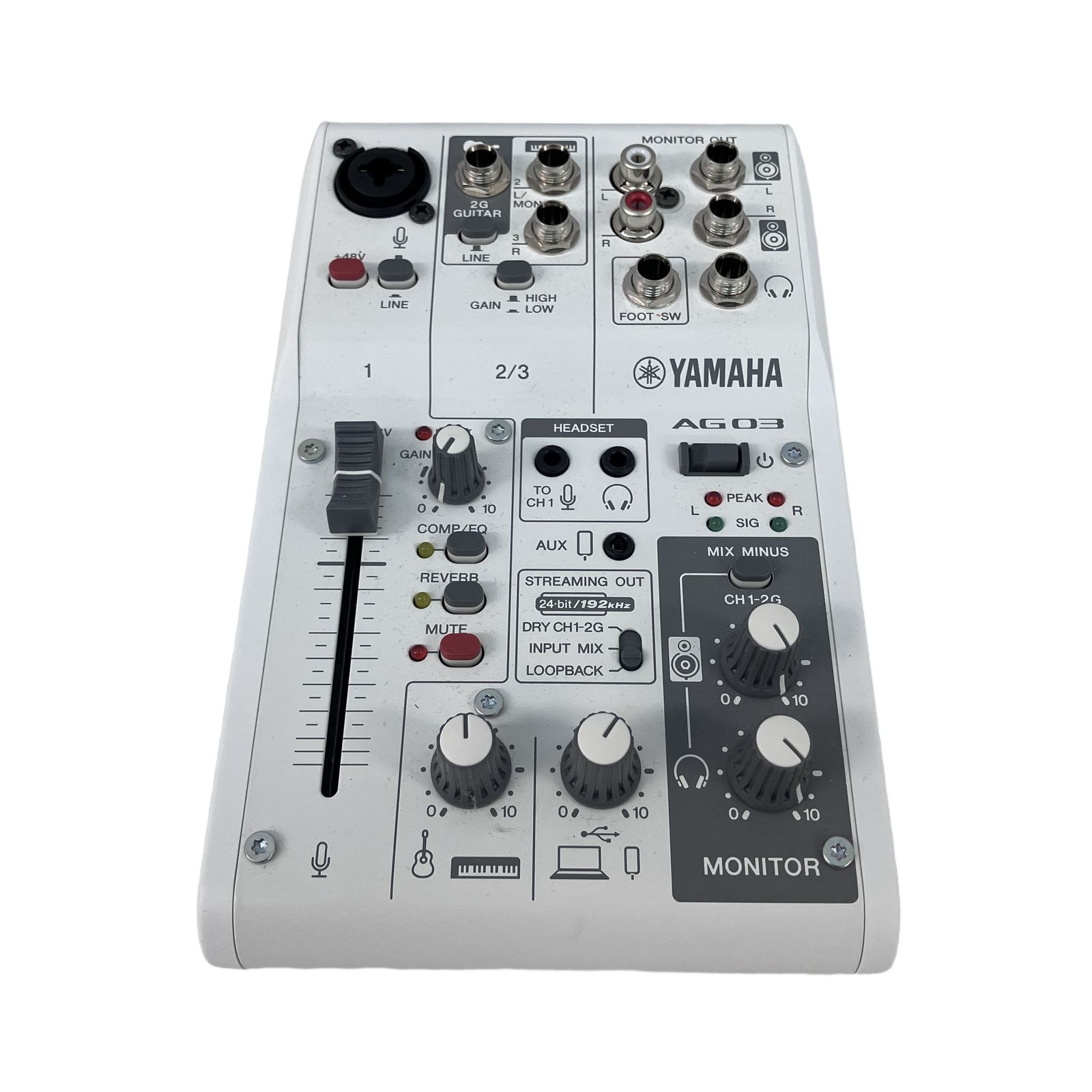 YAMAHA AG03MK2 ホワイト ライブストリーミングミキサー 音響機材 中古 Z11205714