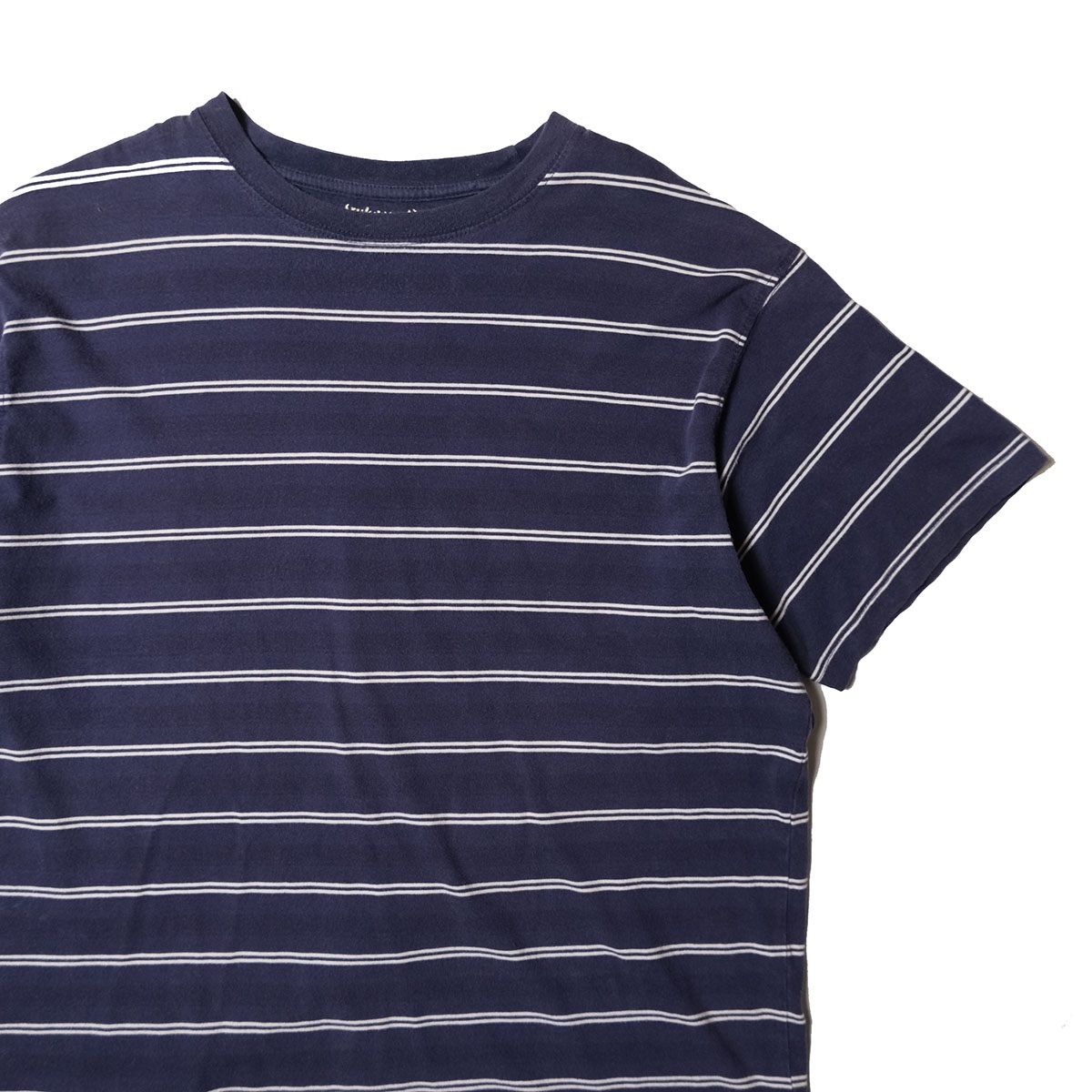 00's JCペニー セントジョンズベイ ボーダー クルーネック コットン Tシャツ 半袖 (L) 紺×白 無地 00年代 旧タグ オールド ストアブランド アメリカ古着 USED ビンテージ ヴィンテージ
