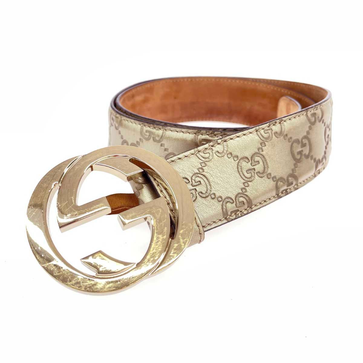 GUCCI グッチ ベルト/インターロッキングG 表記サイズ:95/38