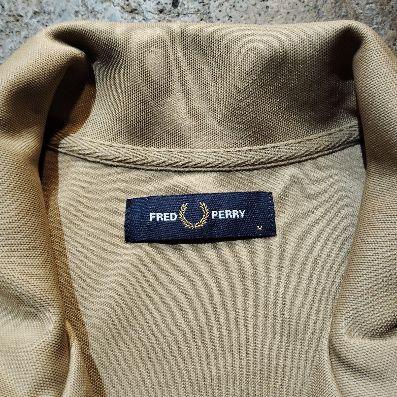 FRED PERRY Tape Datail Collared Track Jacket ベージュ M フレッド 