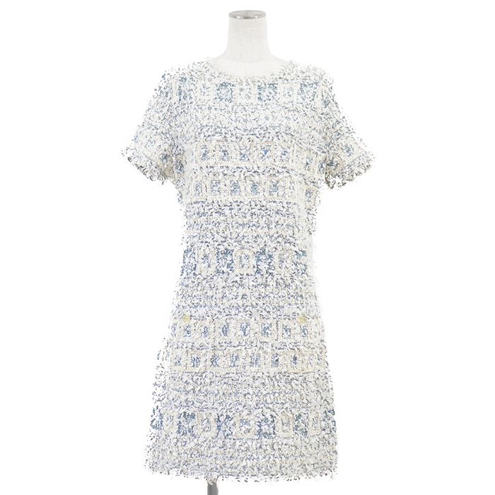 美品】CHANEL シャネル ファンシーツイードワンピース サイズ 40