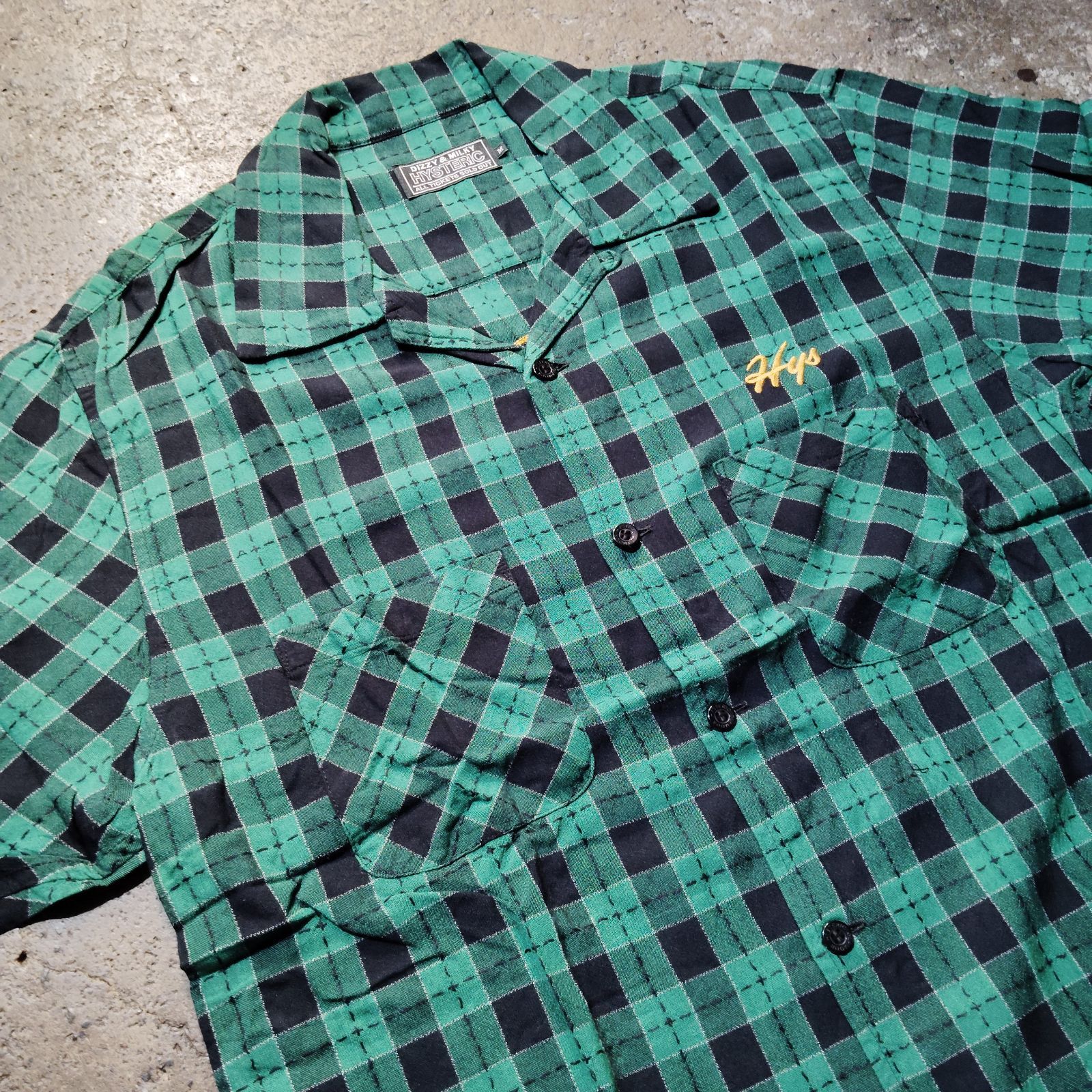 HYSTERIC GLAMOUR 24ss KINKY HYSTERIC刺繍 オープンカラーシャツ 
