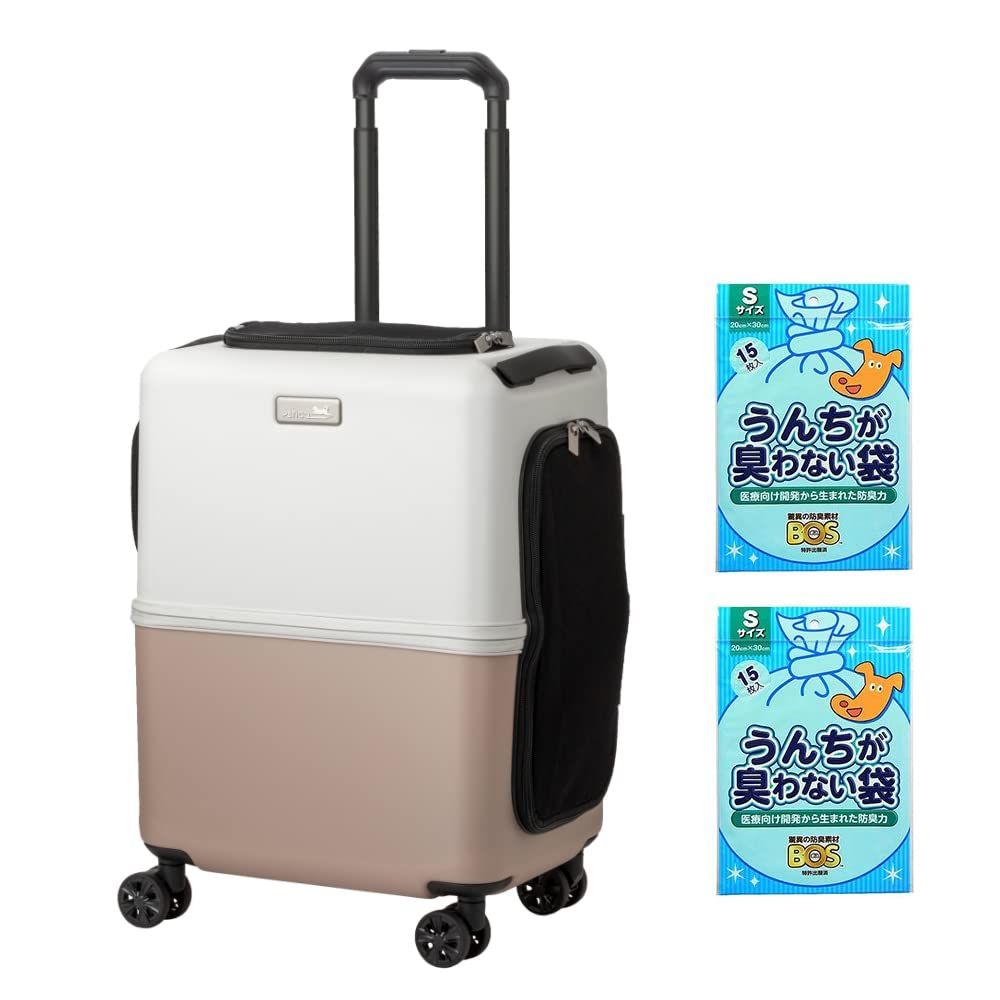 ペットキャリー ペチコ Petico 3001-M 犬用 猫用 ペット用キャリーケース ＆ うんちが臭わない袋 30枚 セット (ピンク×ホワイト)