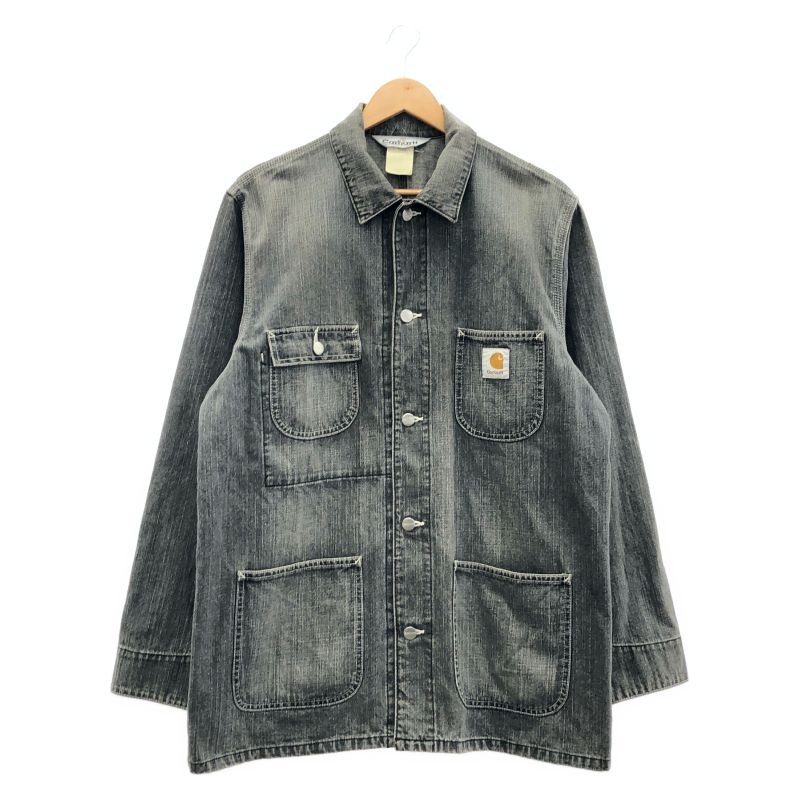 中古】90s Carhartt ブラックデニムカバーオール サイズL 00108-096