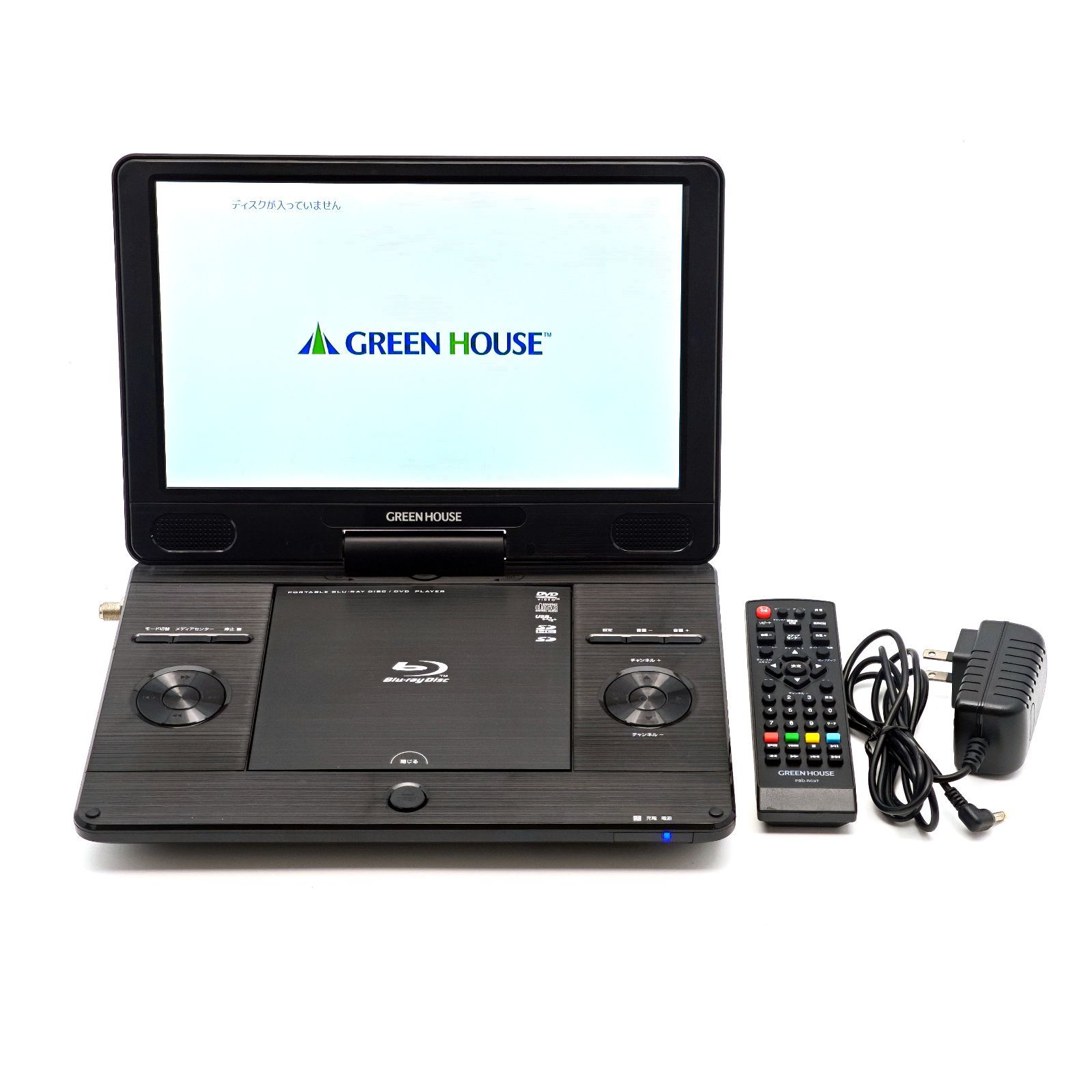 GREEN HOUSE グリーンハウス 11NTV1PBD フルセグTV対応 11.4インチ液晶搭載ポータブルブルーレイプレーヤー