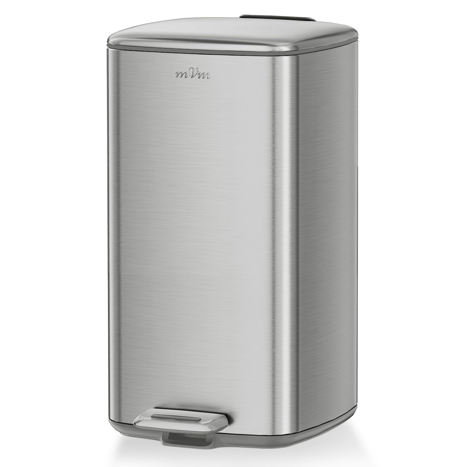 mVm ゴミ箱 20L ダストボックス ステンレス製 ふた付き おしゃれ スリム ペダル式 静音 密閉 指紋防止 袋が見えない キッチン リビング オフィス用 シルバーt
