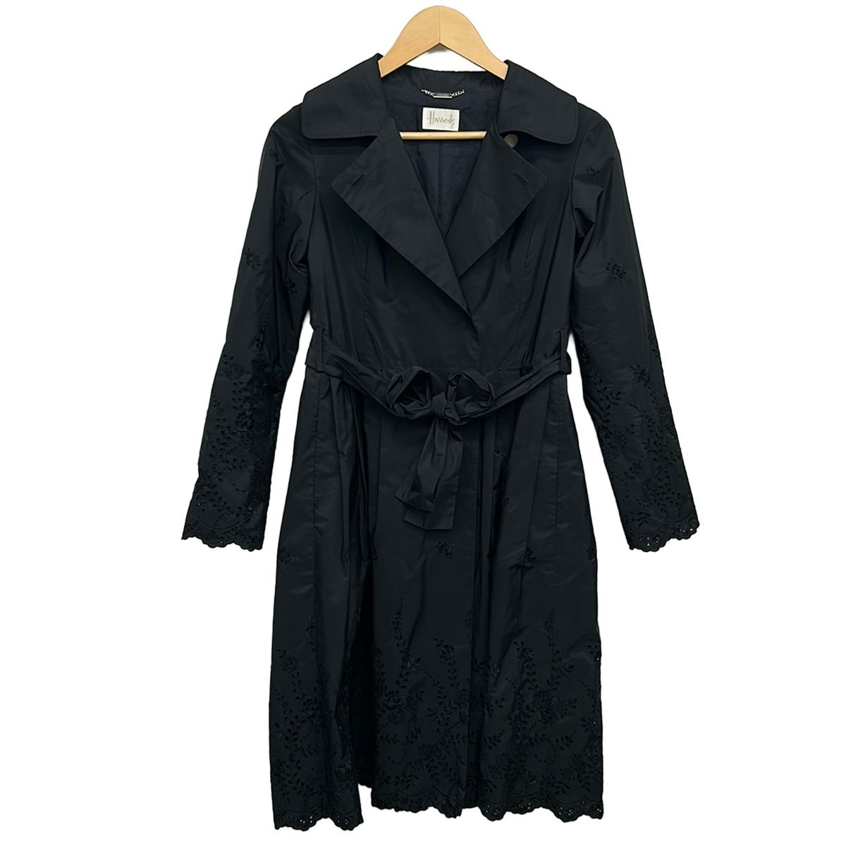 専用です　Harrodsコート ハロッズ ロングコート М HARRODS(ハロッズ) コート サイズ2 M レディース美品 - 黒 長袖/刺繍