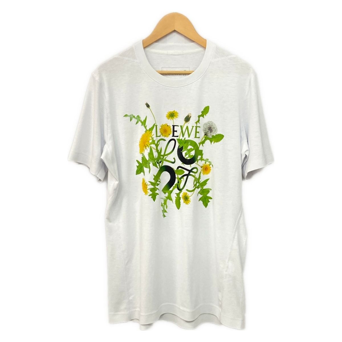 LOEWE(ロエベ) 半袖Tシャツ サイズM メンズ美品 - 白×ライトグリーン