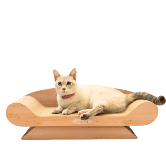 KeyTAIL 猫 爪研ぎ つめとぎ 爪とぎ 段ボール 大きい ソファー ベッド にゃんネイル ソファー Ｌ (ライトウッドグレイン)