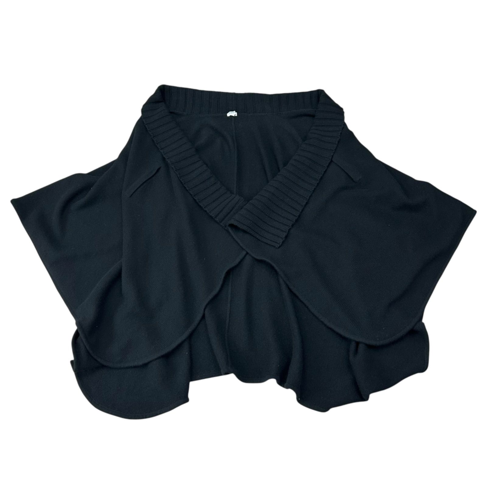 フォクシー FOXEY ニット ポンチョ コート ブラック カシミヤ100