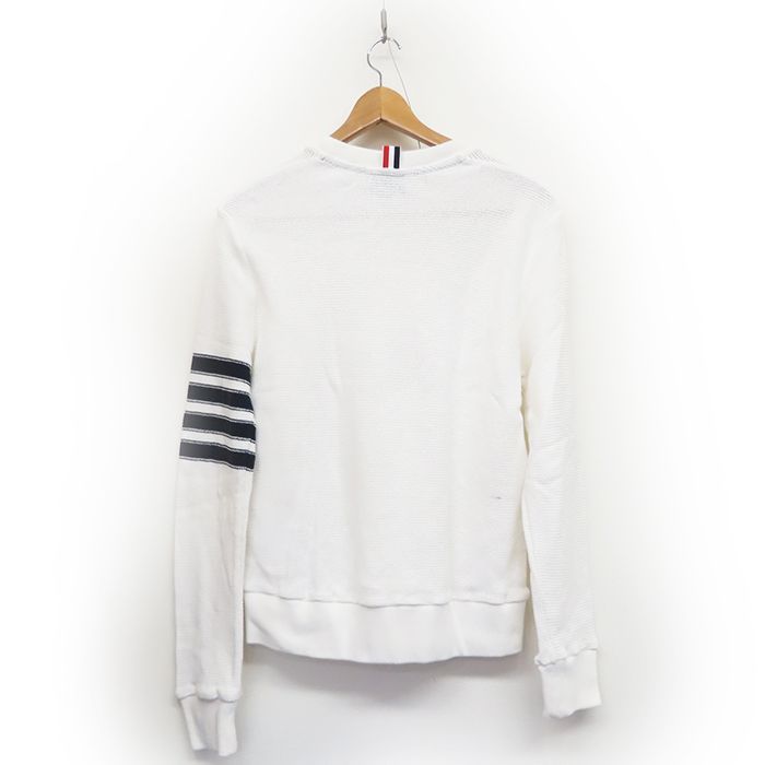 THOM BROWNE トムブラウン セーター #1 綿 100% ホワイト逸品質屋 丸高