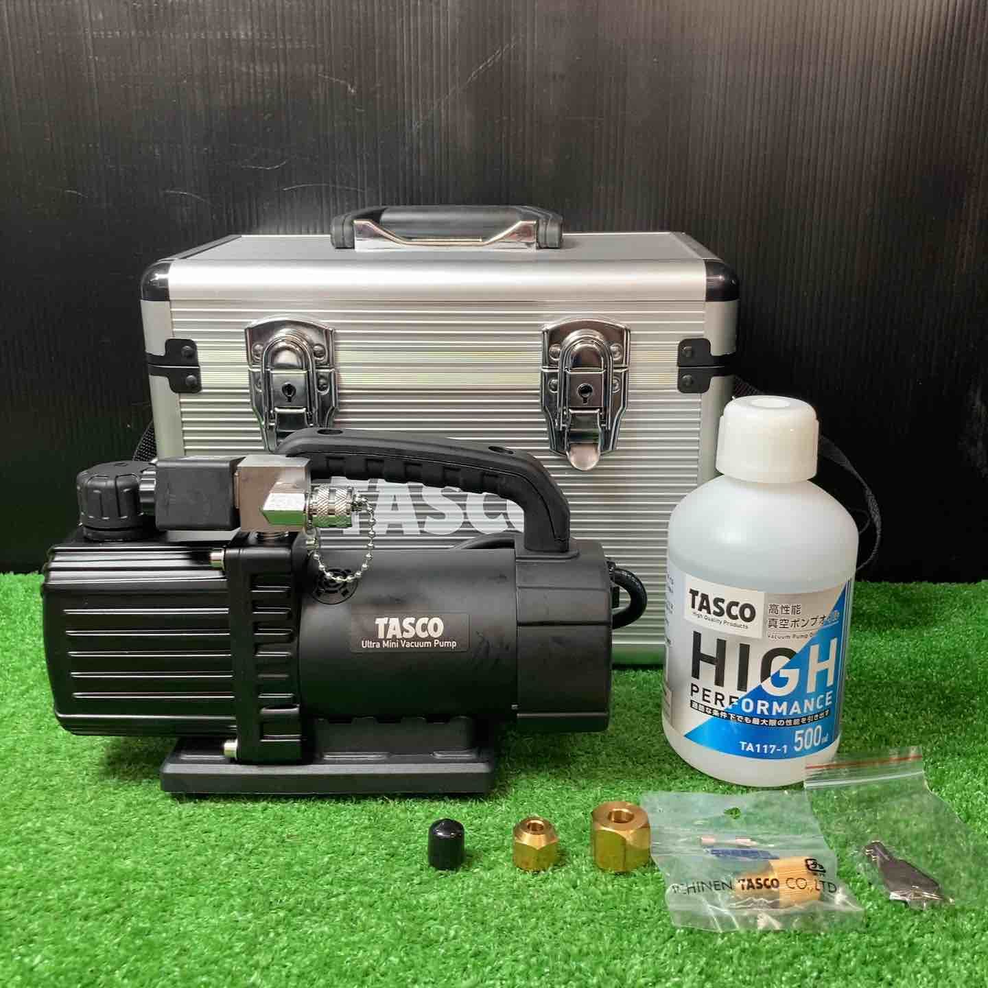 【美品】イチネンTASCO オイル逆流防止弁付ウルトラミニツーステージ真空ポンプ TA150SW【岩槻店】