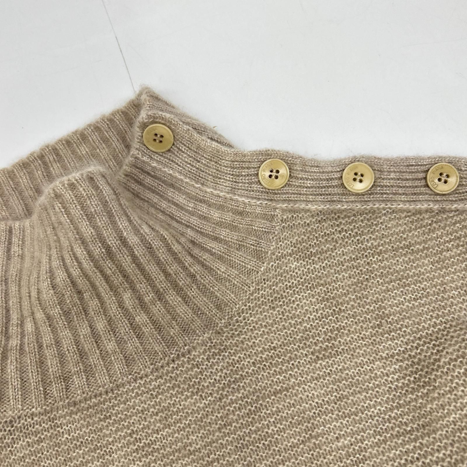 Loro Piana ロロピアーナ  FAG3626 ﾍﾞｰｼﾞｭ×ﾌﾞﾙｰ ｶｼﾐﾔ×ｼﾙｸ ﾊｲﾈｯｸﾆｯﾄﾌﾟﾙｵｰﾊﾞｰ 38 Loro Piana ロロピアーナ FAG3626 ﾍﾞｰｼﾞｭ×ﾌﾞﾙｰ ｶｼﾐﾔ×ｼﾙｸ ﾊｲﾈｯｸﾆｯﾄﾌﾟﾙ