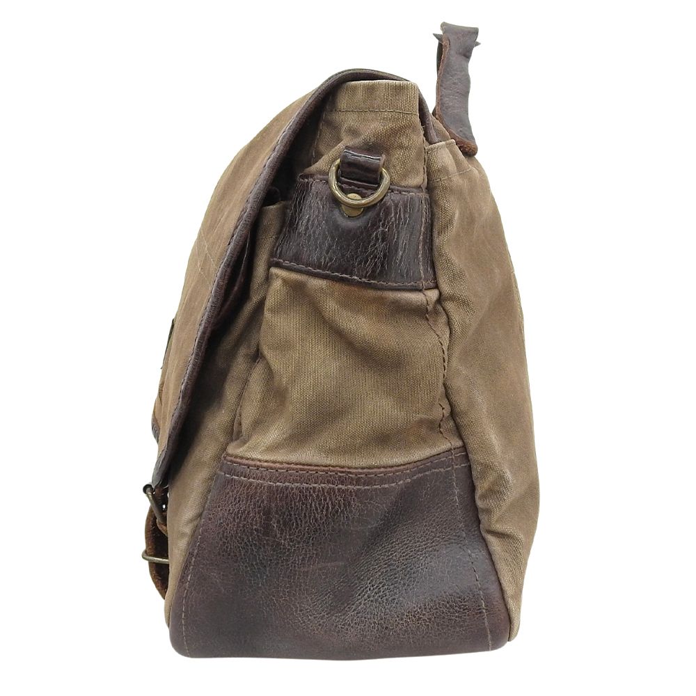RRL ダブルアールエル キャンバス×レザー メッセンジャーバッグ