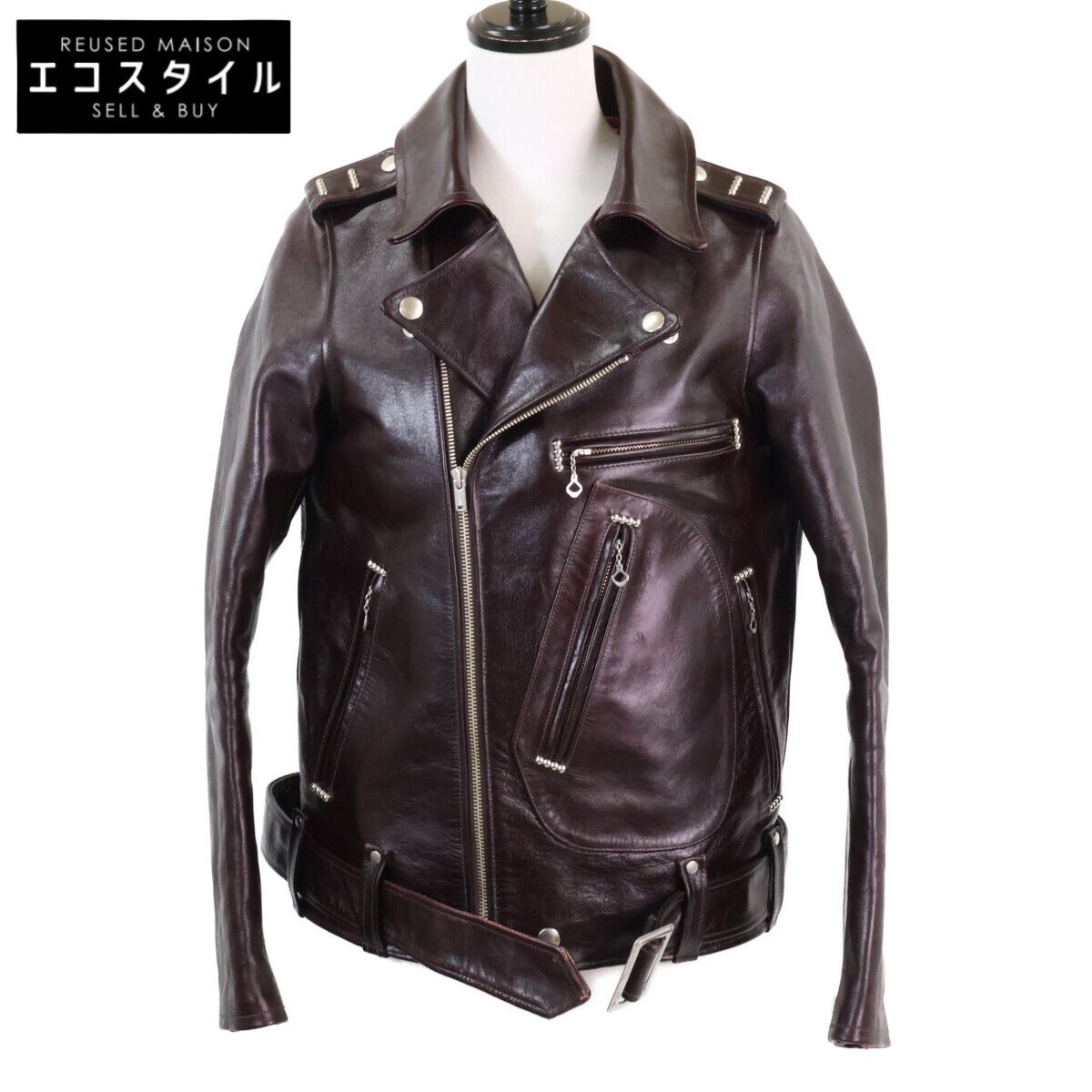 FOUNTAINHEAD LEATHER ファウンテンヘッドレザー ﾎｰｽﾊｲﾄﾞ ﾌﾞﾗｳﾝ ﾃﾞﾙﾀ ﾀﾞﾌﾞﾙ ﾚｻﾞｰｼﾞｬｹｯﾄ 34