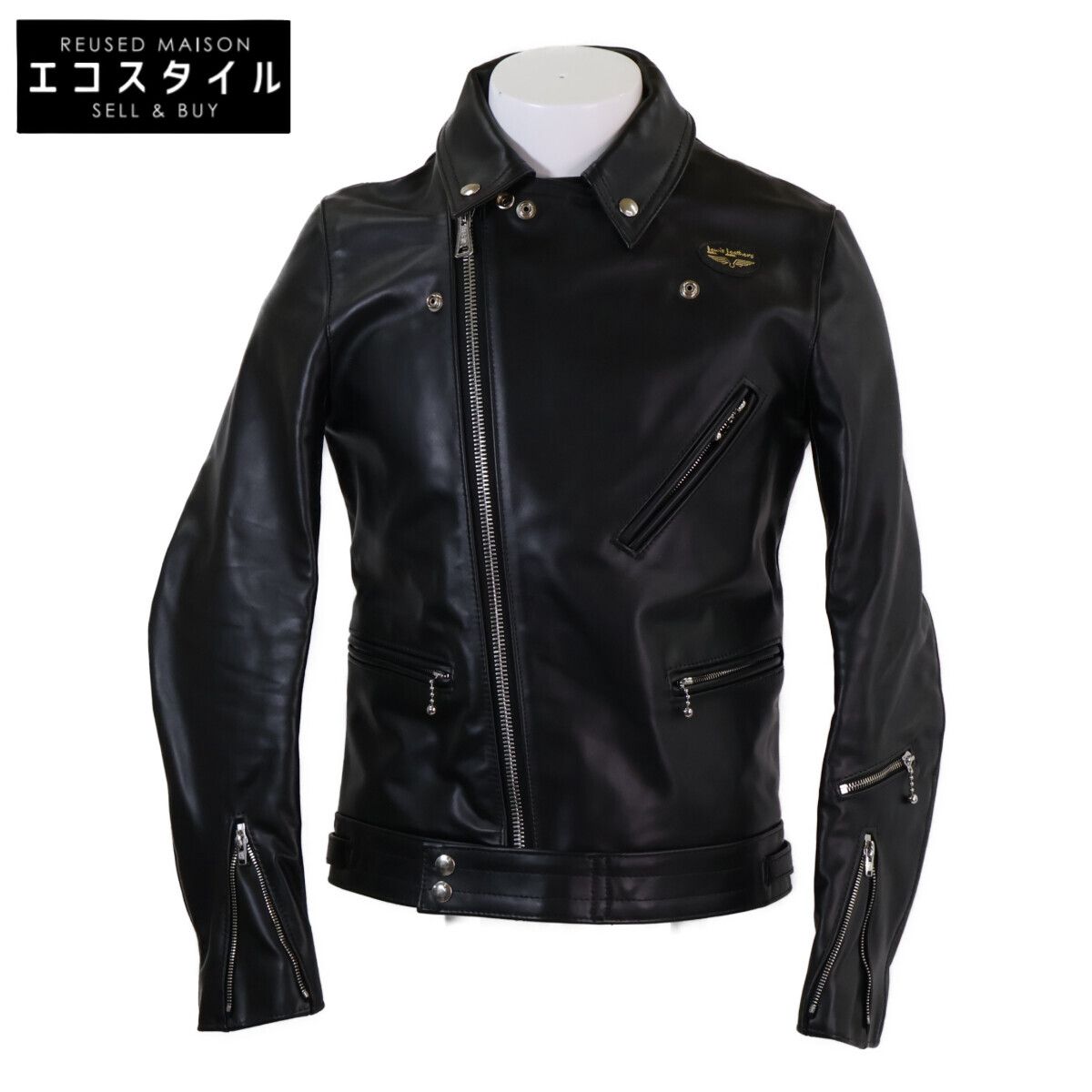 Lewis Leathers ルイスレザー 美品 441T サイクロン カウハイド タイトフィット ブラックナイロンニットライニング ライダースジャケット 36