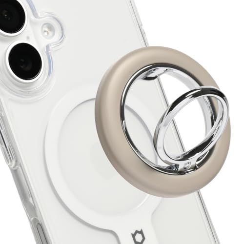 iFace MagSynq Ring Holder スマホリング MagSafe対応 (ローテートタイプ/ベージュ)【 マグセーフ マグネット式 リング 360度回転 角度調整可能 スリム スマホスタンド機能 落下防止 iphone アイフェイス 】AR