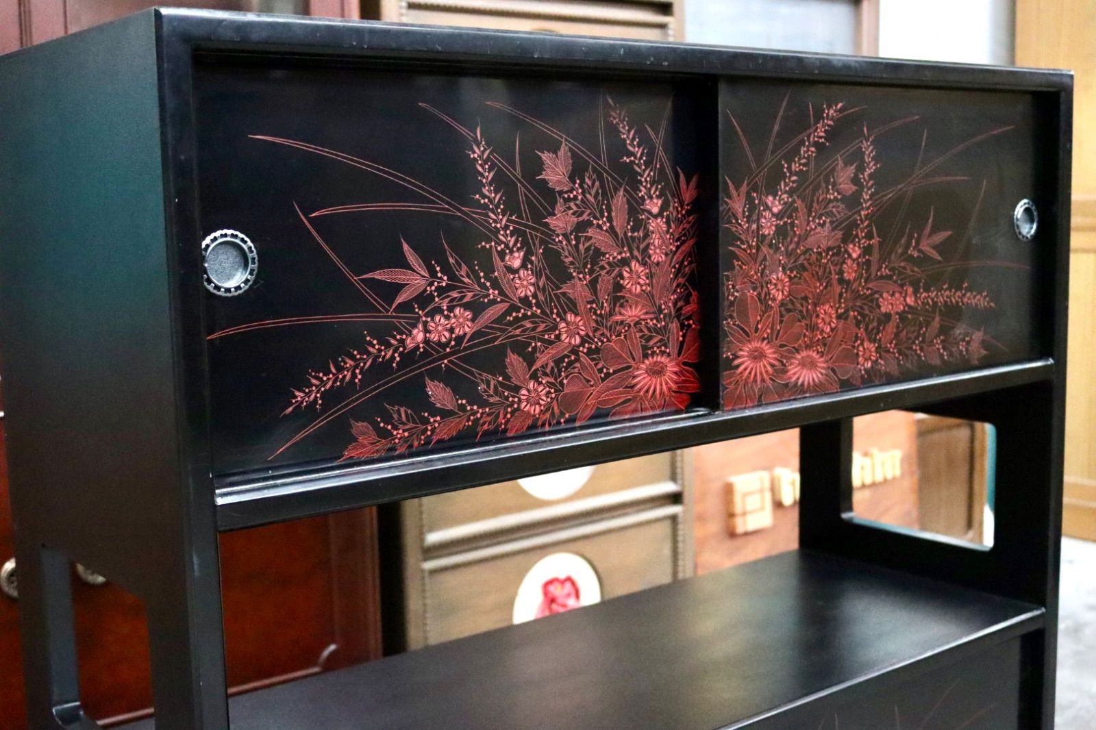GMJK56A○漆塗り 飾り棚 チェスト 茶棚 伝統工芸 和家具 和モダン 応接