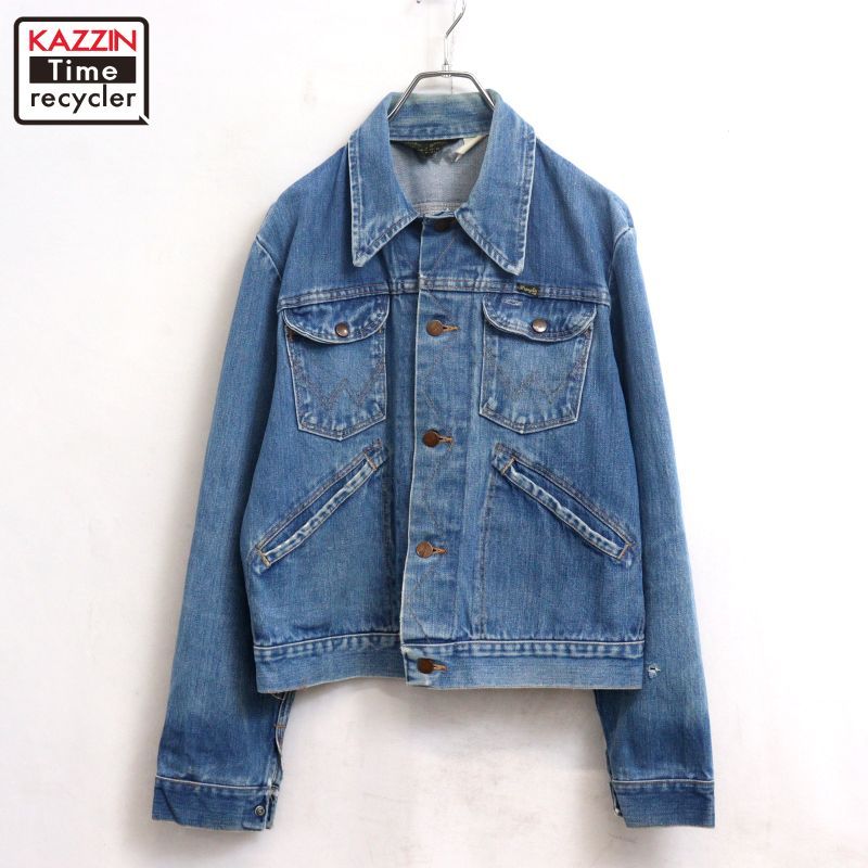 70s USA製 vintage Wrangler 124MJ デニムジャケット メンズ Lサイズ