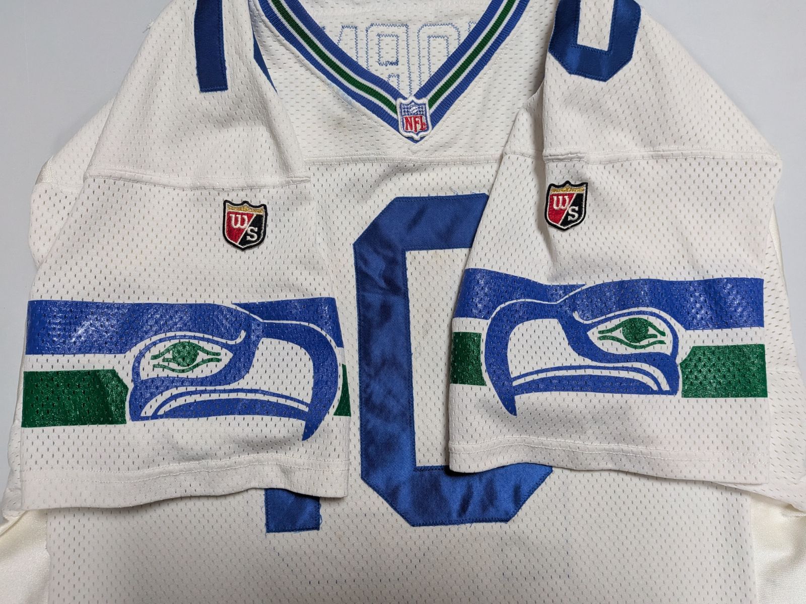 NFL シアトル　シーホークス　ラッセルウィルソン　ジャージ 90s USA製 Wilson ウィルソン NFL PRO LINE シアトル・シーホークス