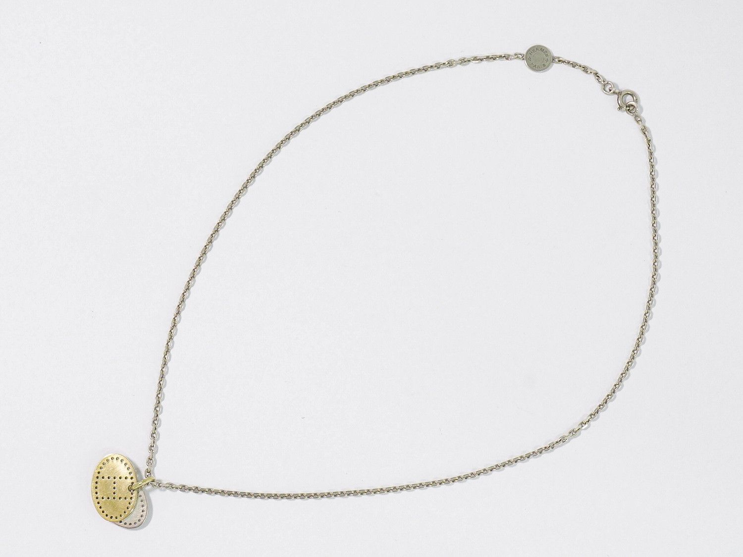 本物 エルメス HERMES エクリプス エブリン Au750 YG Ag925 コンビ