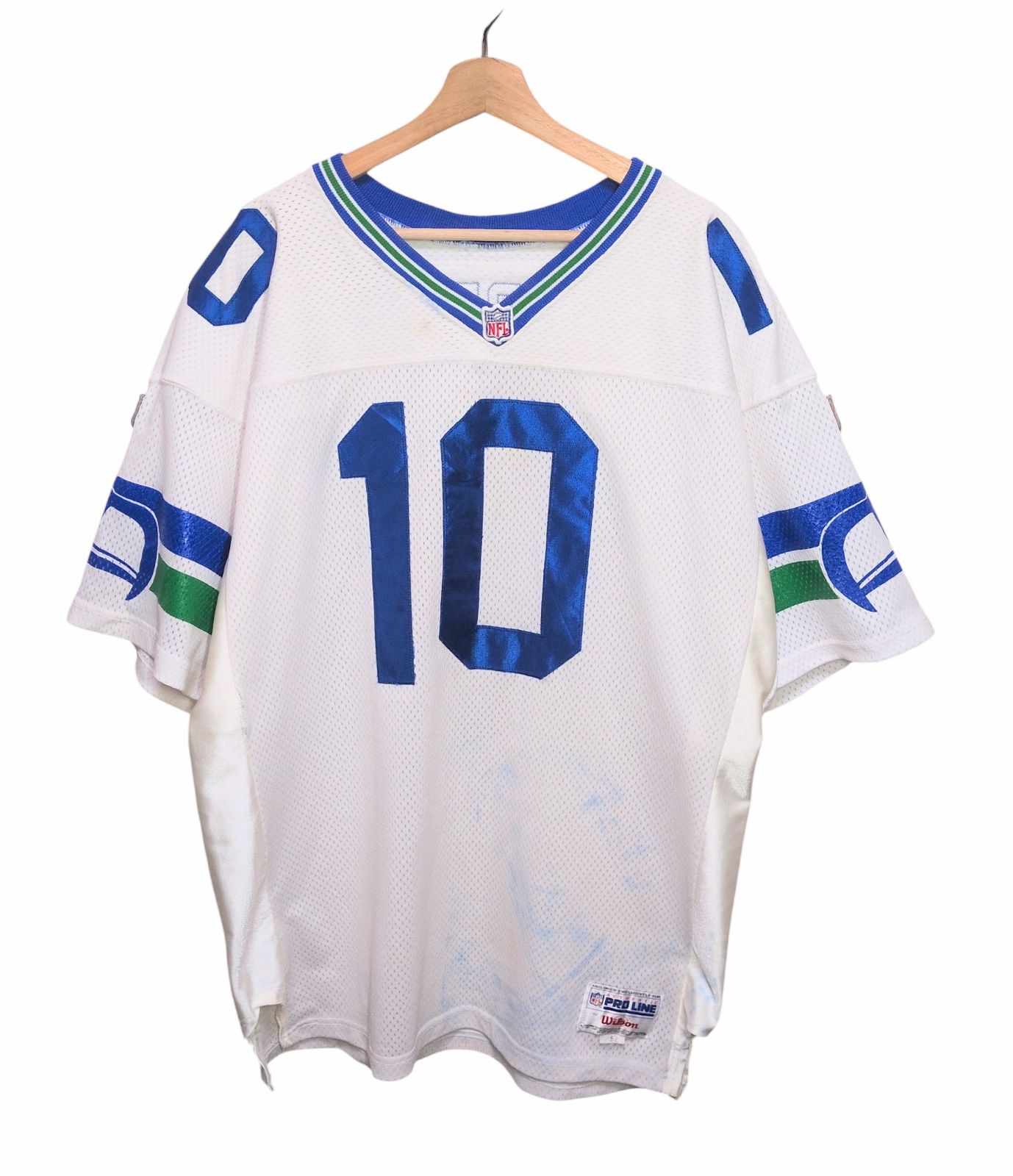 NFL シアトル　シーホークス　ラッセルウィルソン　ジャージ 90s USA製 Wilson ウィルソン NFL PRO LINE シアトル・シーホークス