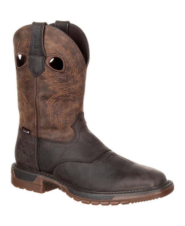 ロッキー メンズ シューズ ブーツ・レインブーツ ROCKY Mens Original Ride FLX Waterproof Western Boot Dark brown crazy horse ブラウン