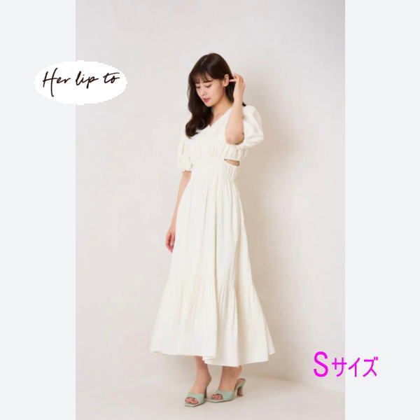 タグ付き】As you wish Dress ワンピ－ス 半袖 ecru Her lip to S