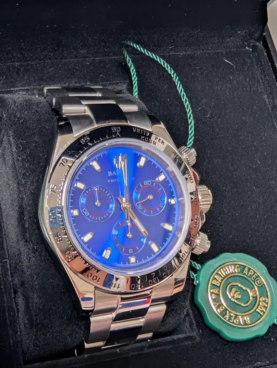 A Bathing Ape Bapex リストウォッチ ブルー 正規品 ベイプ クオーツ スチール