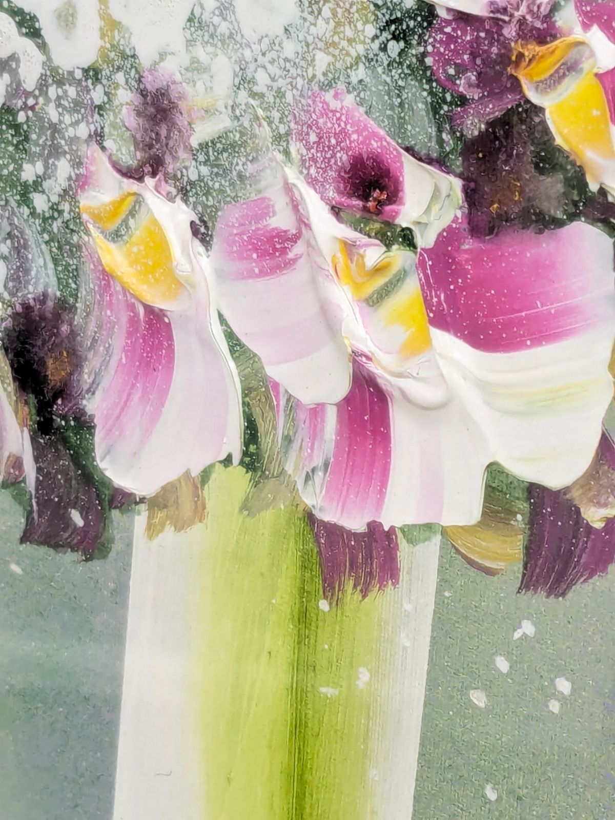 「真作」立川広己『パープルの花』静物画　油彩画　額装　サイン有り　F6号 Yahoo!オークション - 「立川広己」静物画 (油彩) の落札相場・落札価格