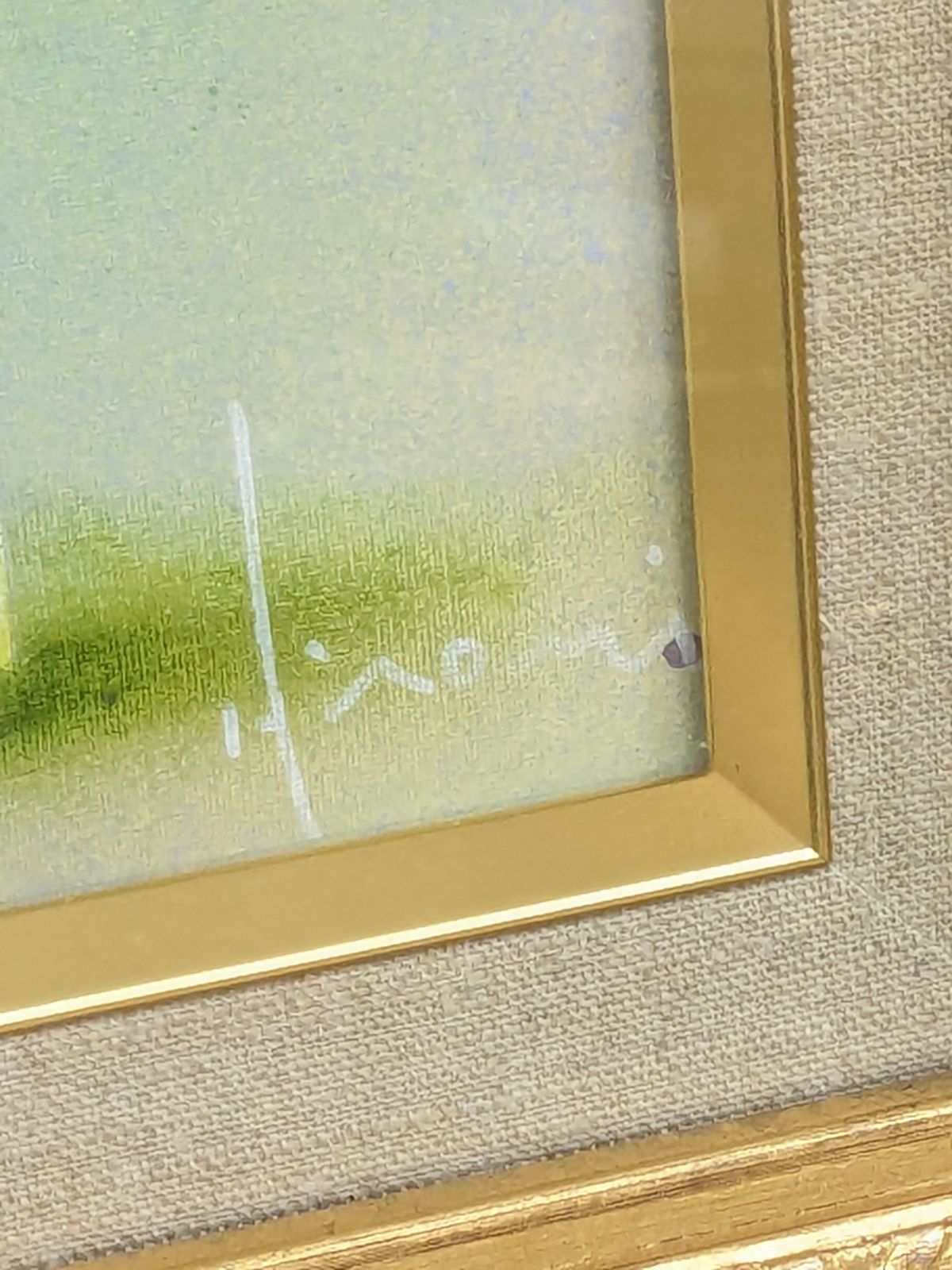 立川広己 油彩画 SM号 ラン 花 静物画 サイン入り 額装 インテリア