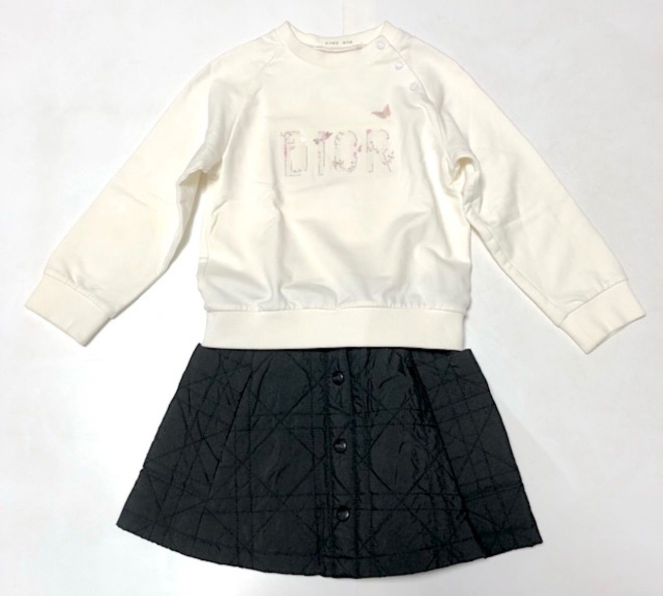 可愛いです！早い者勝ち！【美品】Dior ディオール キッズ カナージュ スカート スウェット 上下 セットアップ 110 4A 女の子 お出かけ　2A48