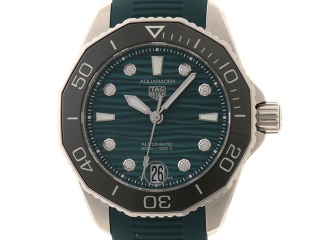 TAG HEUER タグホイヤー アクアレーサー プロフェッショナル300 WBP231G.FT6226 腕時計 ステンレススチール/ラバー SS 自動巻き グリーン文字盤 ユニセックス 2148104048967 【200】【中古】